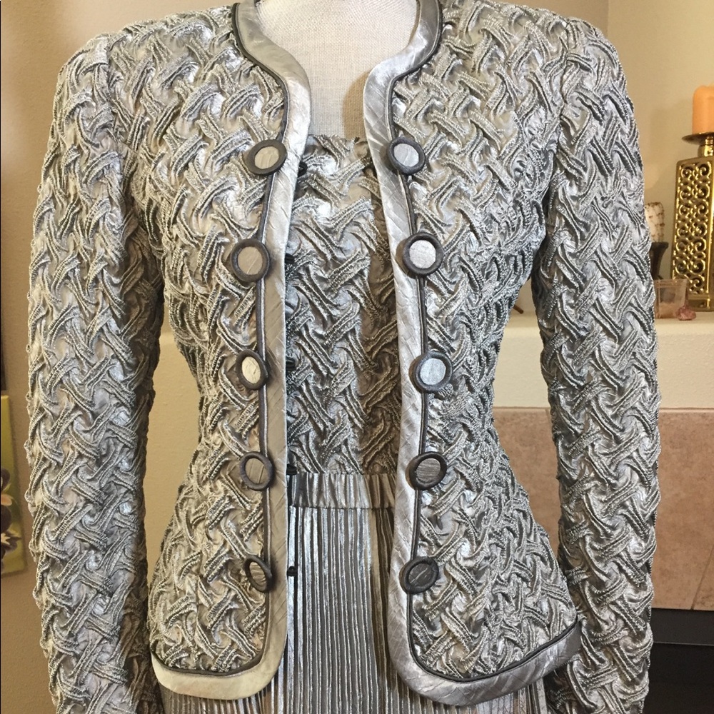 Vintage Silver Metallic Jeanne Marc jacket